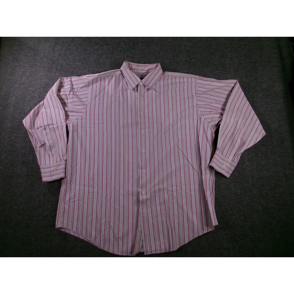 Jhane Barnes Frequency Shirt Men Large Striped Button Up Classic Casual Preppy